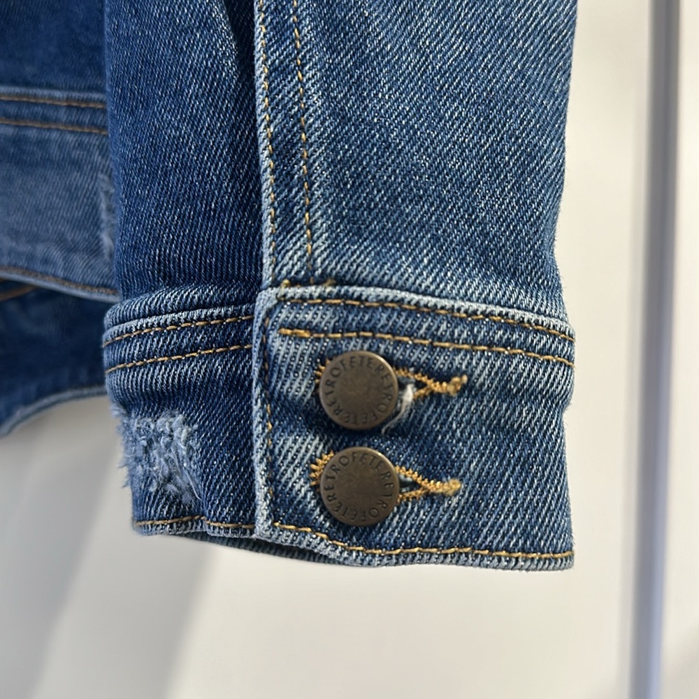 SOLD!!!NEW RETROFETE denim jeans jacket XS $595 - Picture 5 of 7